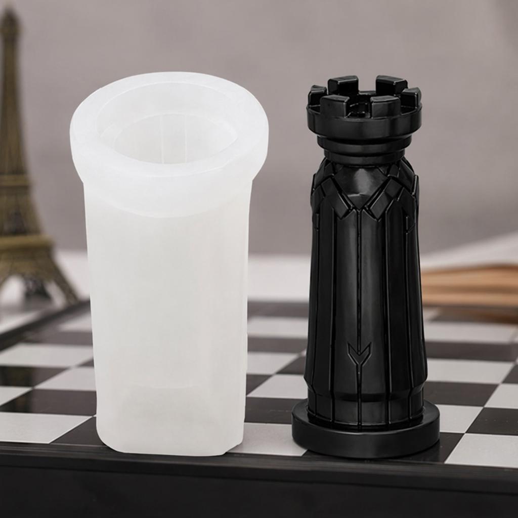 3D Chess Piece Silicone for Candle Wax Soap Resin Plaster Chocolate DIY Chess Figure Set