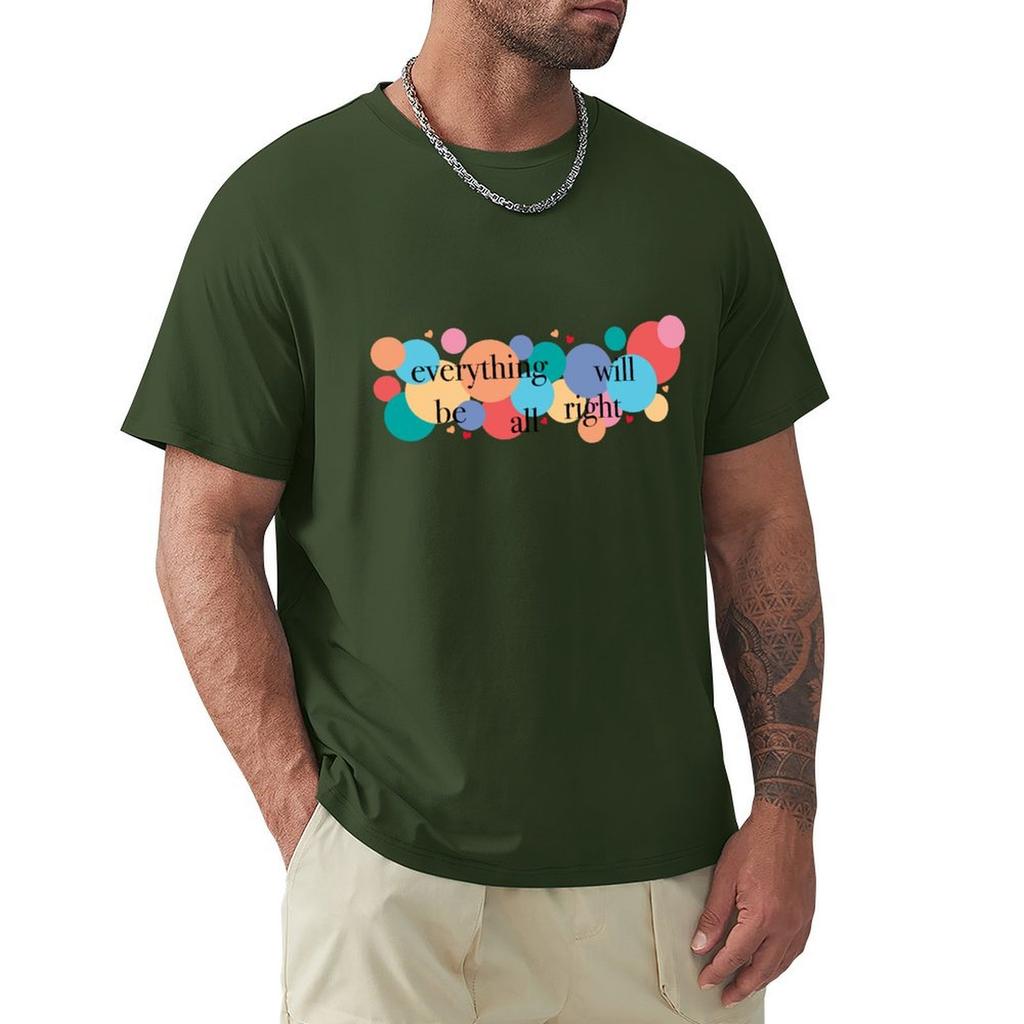 Everything Will Be All Right / Falsettos Dots T-Shirt Quick Drying Oversized T Shirt Animal Prinfor Boys Shirts Graphic Tee Men