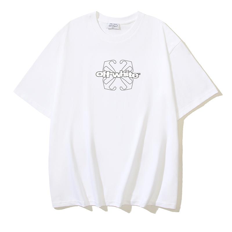 1096 Off-White 2026 Summer New Hollow Arrow Pattern Printed Short Sleeved T-shirt for Men and Women