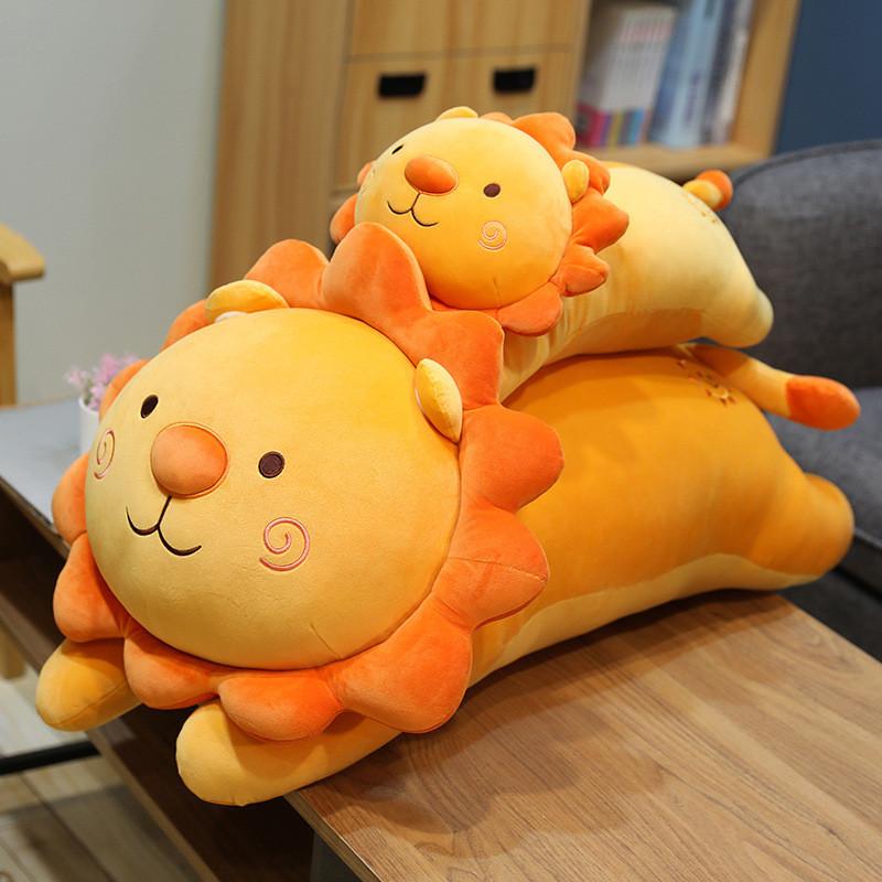 Plush Lion Toy For Girls With Pp Cotton Filling Kids Bed Decor