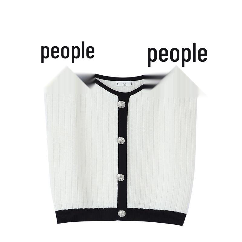 Spring Knit Korean Casual Patchwork Outerwear Camisole & Long Pants 3-Piece Plus Size Women's Set