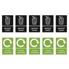 Autocollants Symbole de Recyclage Écologique pour Poubelles Boîtes, 10 Pièces Autocollant Recyclage pour Organisation Maison & Bureaux