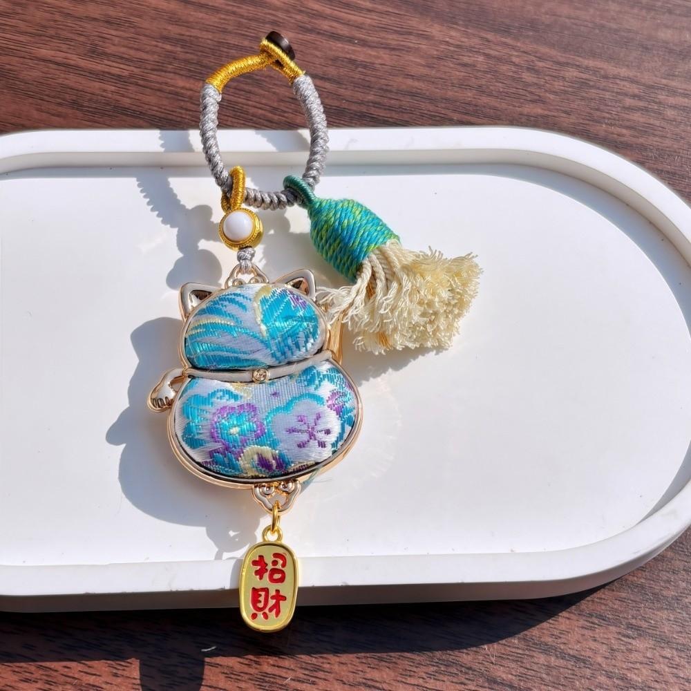 Horse Chinese Traditional Key Chain Luxury Embroidered Cat Key Ring Brocade Gourd Pendant Daily
