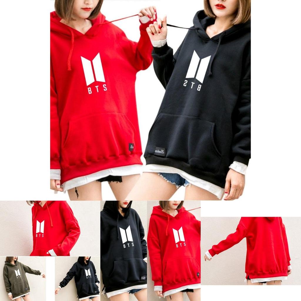 Sweat à capuche BTS Bangtan avec design patchwork élégant et poche spacieuse
