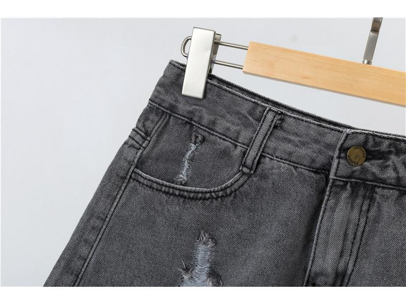 Summer Korean Style High-Waisted Ripped Wide-Leg Denim Shorts for Women - Plus Size, Slimming A-Line Hot Pants
