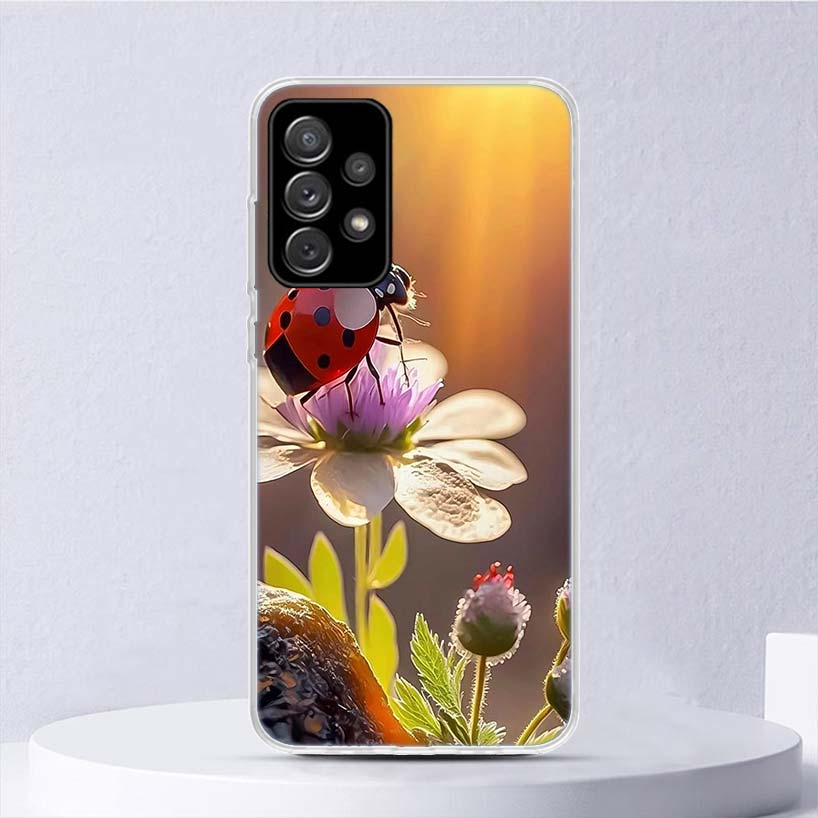Insect Seven-Star ladybug Soft Case For Samsung Galaxy A17 A16 A26 A36 A56 A15 A14 A13 A55 A54 A53 Phone Cover A25 A35 A24 A34 A