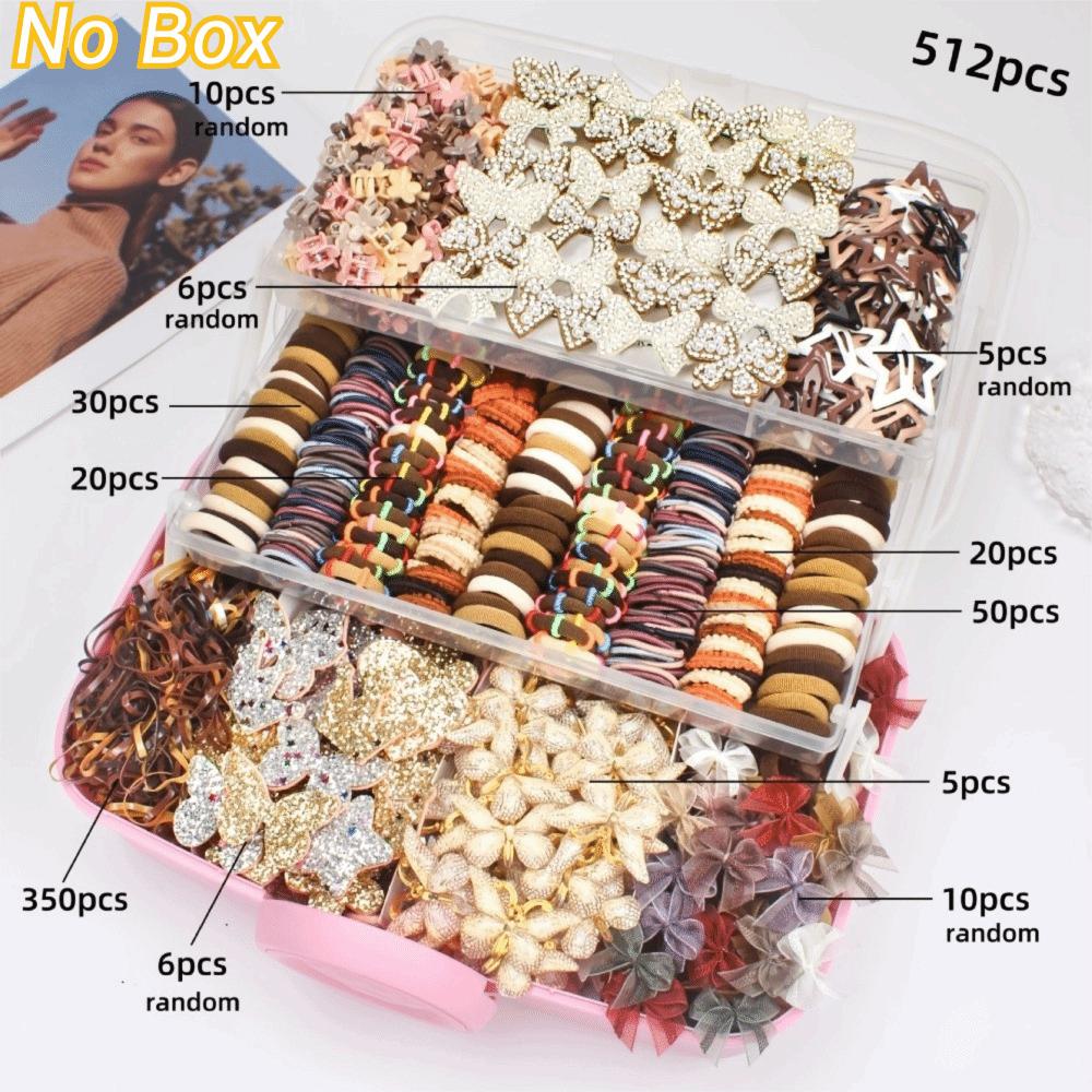 Fabric Hair Accessories Set Colorful Bow Barrettes New Elastic Hair Bands Kids Hairstyling