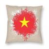 Flag Of Vietnam Splat Square Pillowcase Polyester Linen Velvet Printed Zip Decor Pillow Case Home Cushion Case