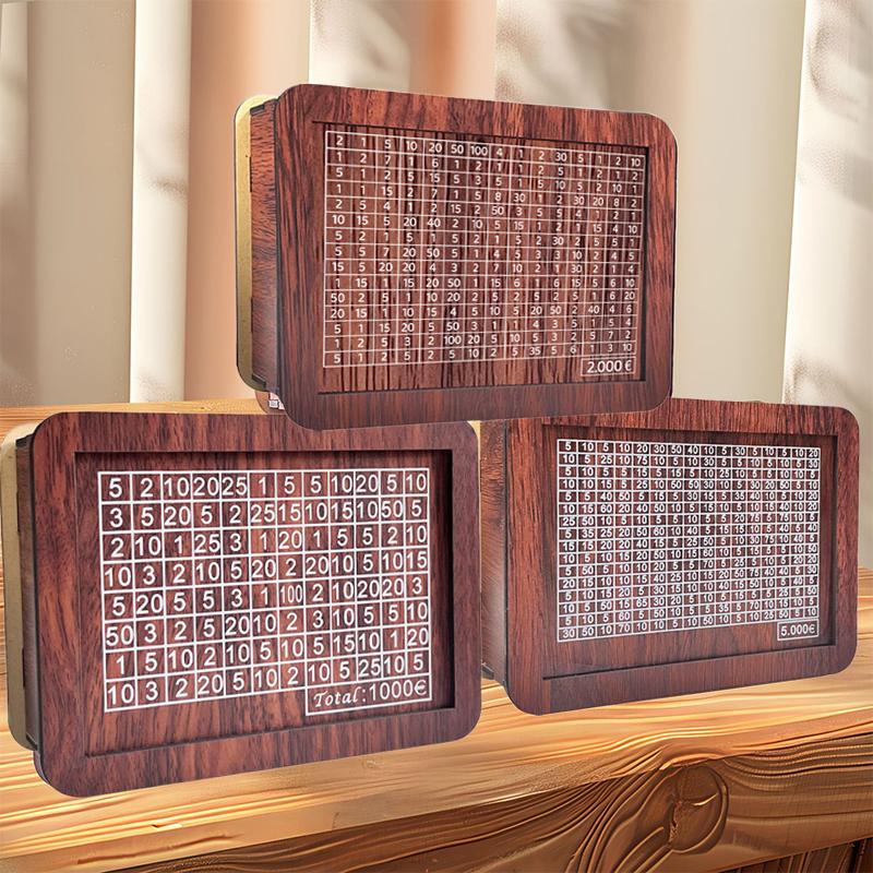Wooden Money Saving Box Money Storage Bank With Saving Money Goals Counter Reusable Handmade Piggy Bank Coin Tray Storage Case