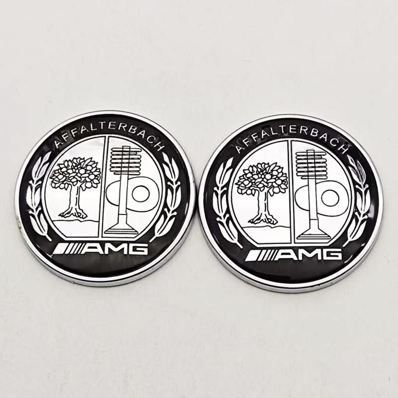 57mm ABS Flat Hood Bonnet Logo AMG Stickers Emblem Badge For Mercedes Benz W204 W124 W201 W202 W212 W220 W205 Auto Accessories