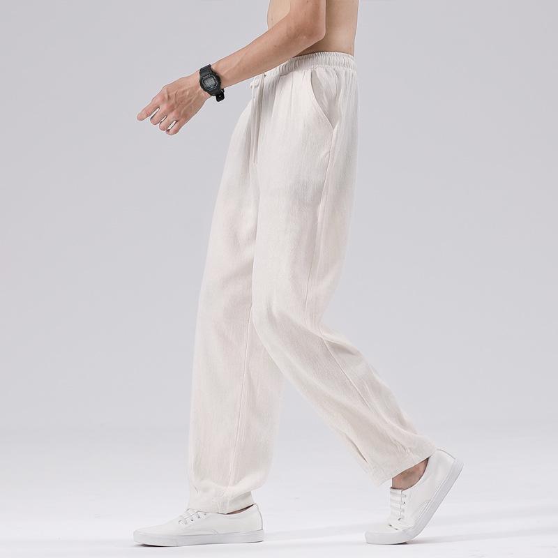 Men's Plus Size Cotton Linen Casual Pants - Chinese Style (2021 Autumn/Winter)
