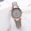 Through The Stars Silver Powder Watch Women'S Matte Belt Quartz Watch