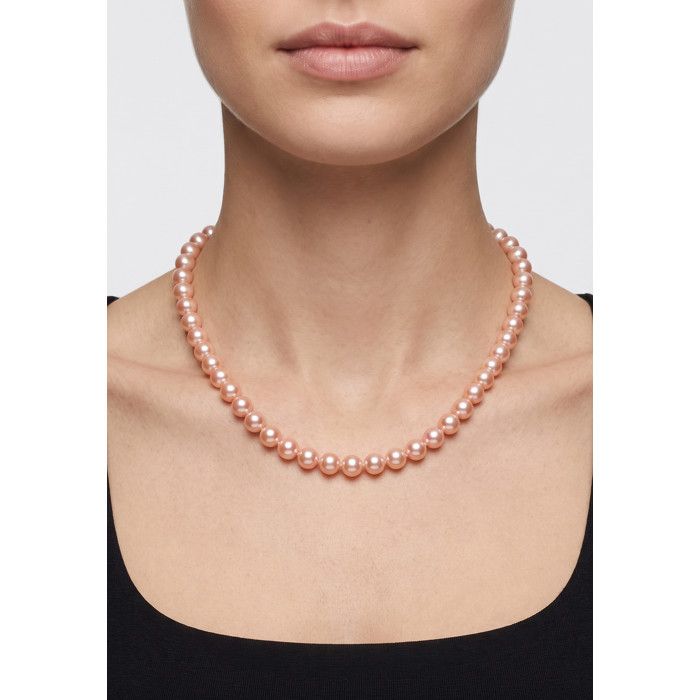 Collier - PEARLS & COLORS - Pearls & Colors - Perle d'eau douce semi-ronde 8-9 mm - Perle rose - Argent 925 Qualité AAA+