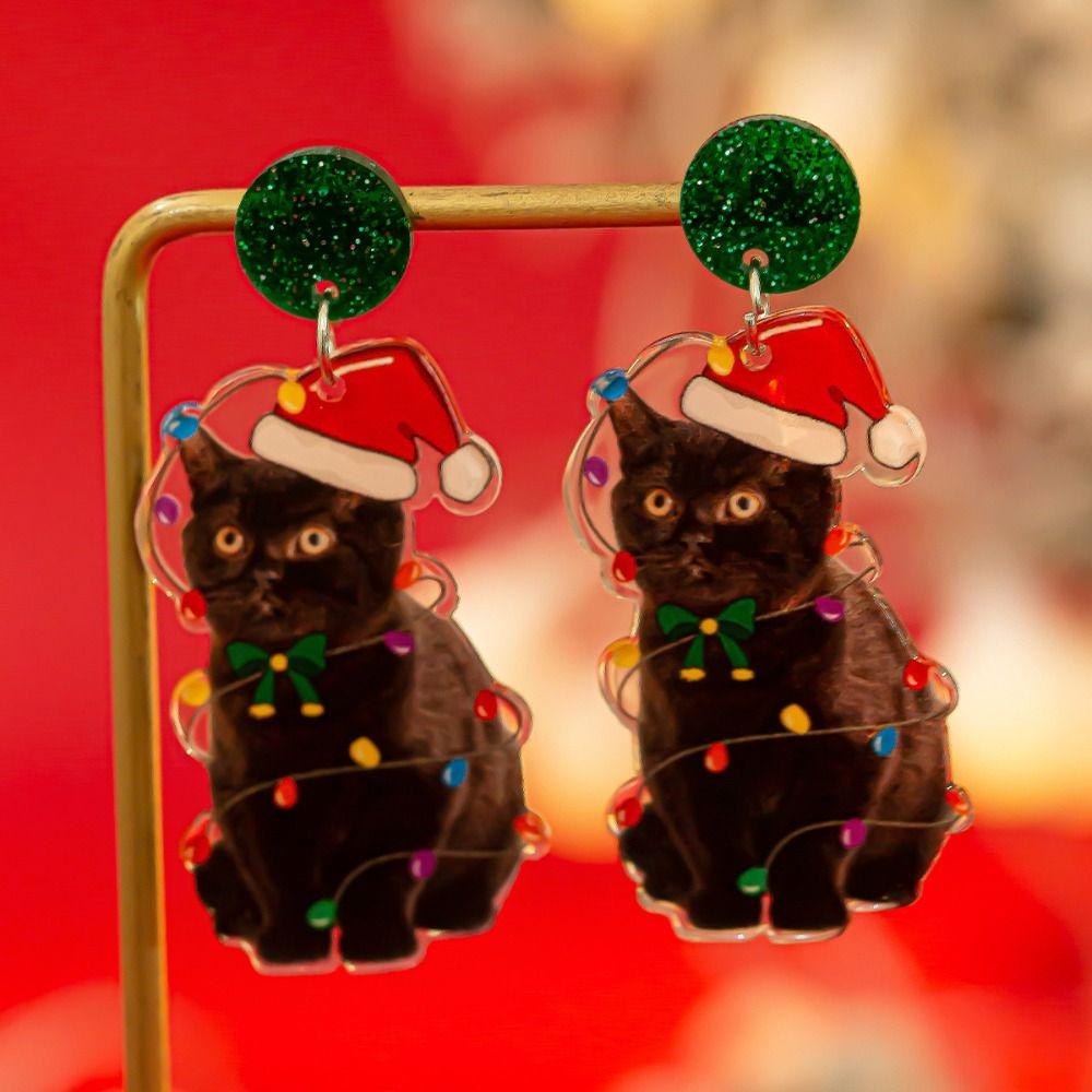 Animals Elk Pendant Jewelry Quicksand Dangle Earrings Sweet Merry Christmas Earrings  New Year