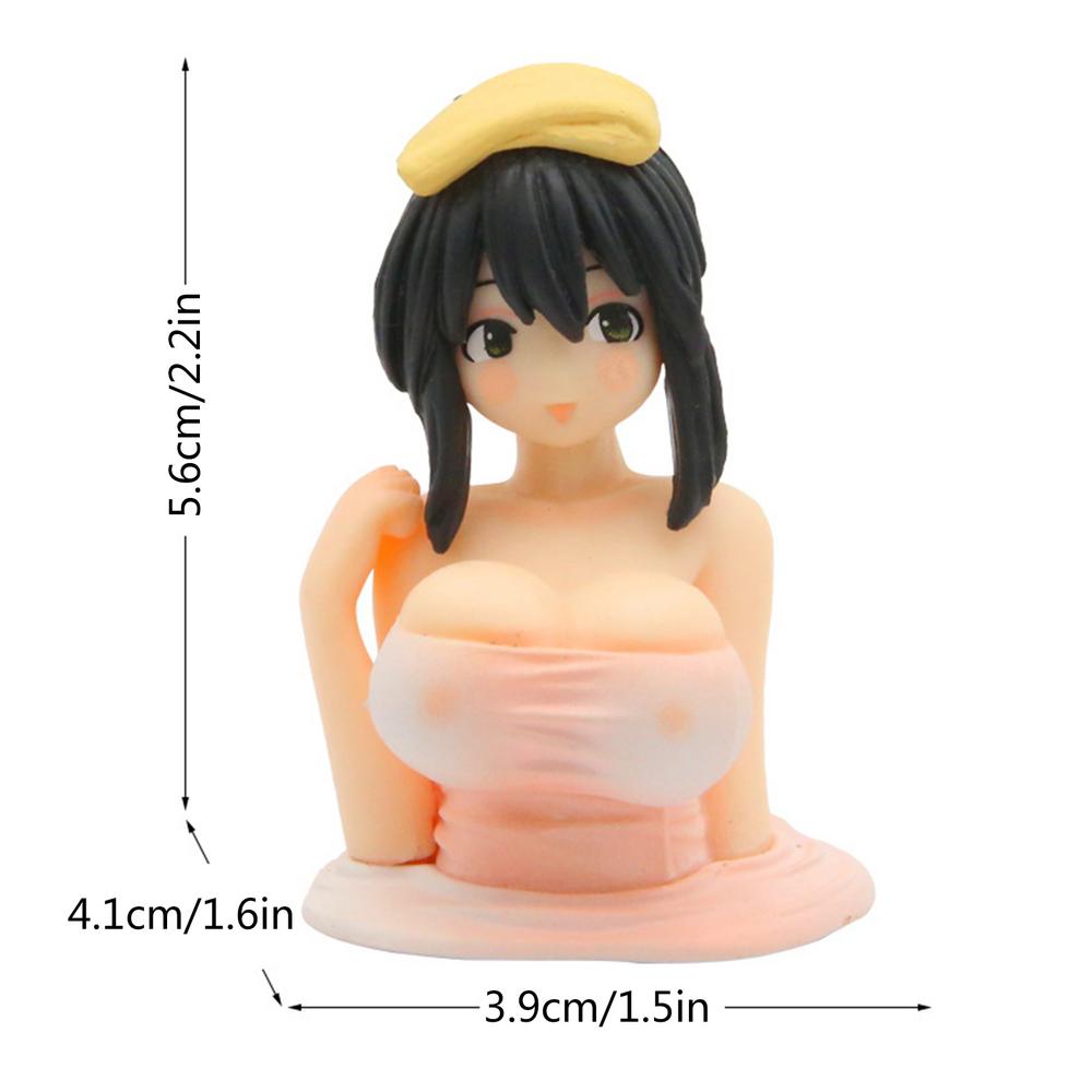 New Cute Chest Shaking Girls Pendant Ornaments Cartoon Kawaii Car Dashboard Accessories Pink Anime Car Accessories Interior