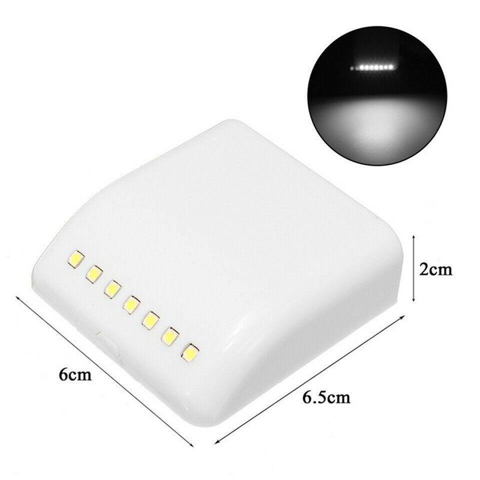 2Pcs 7 LED PIR Closet Night Light Infrared Sensor Bedroom Drawer Stick-On Lamp
