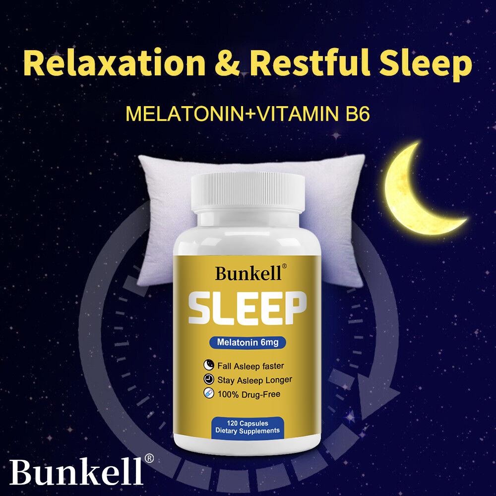 Nighttime Dietary Supplement Capsules with Vitamin B6, Vegan Non‑GMO Gluten‑Free Soy‑Free,120 Capsules