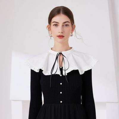 Women's Shirt Fake Collar Half Shirt Blouse Tops Detachable Collars Solid Color Blouse Tops False Collar Neckwear Accessories