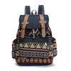 Pattern Casual Bag Denim Contrasting Color Women's Large-capacity Backpack