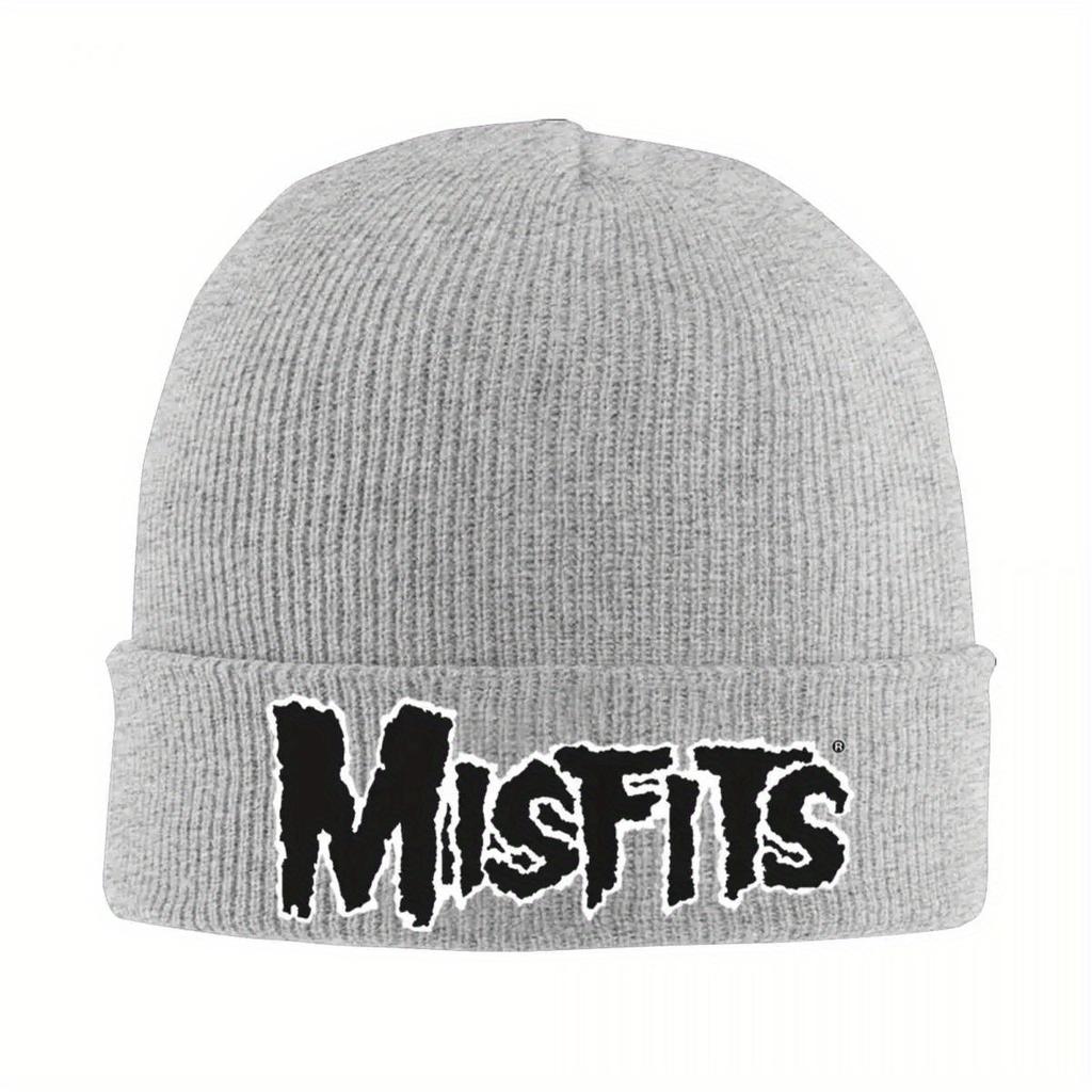 M-Misfits Bonnet Hats logo Beanie Hats Graphic Knitted Hat Winter Y2K Cool Men Women  Gym Elastic Cap