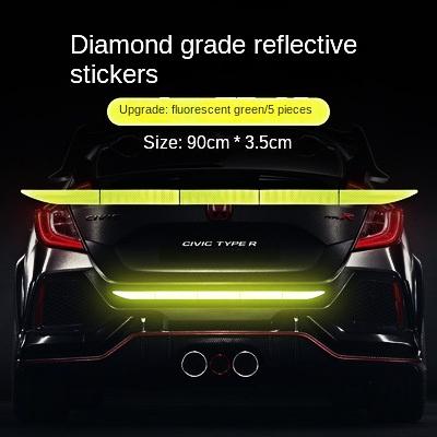 

Car Reflective Strips Night Anti Rear End Stickers Decorative Rear End Safety Warning Reflective Signs Universal for Automobiles зелений