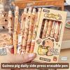 6ks roztomilá gelová pera Capybara Sada pera Kawaii Rychleschnoucí modrá smazatelná pera Kancelářské školní potřeby Kawaii Estetické psací potřeby