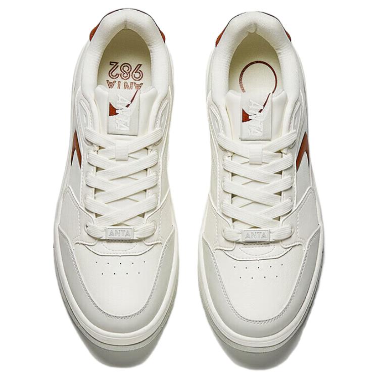 New Anta 982 Anti Slip And Wear Resistant Coverage Low Top Skateboard Shoes Men's White Gray Brown 112518060-6