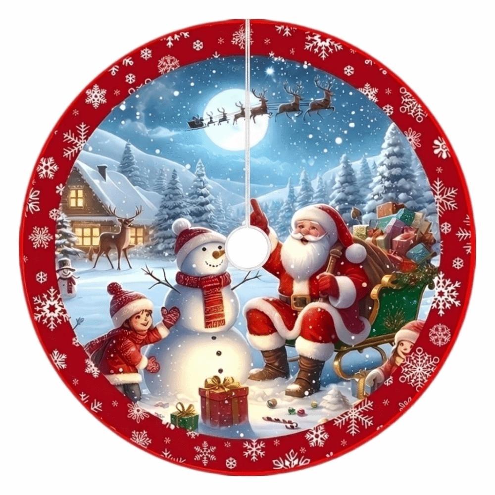 Large Size Christmas Tree Skirts 90cm 35in Xmas Tree Foot Cover Christmas Tree Mat Shopping Mall