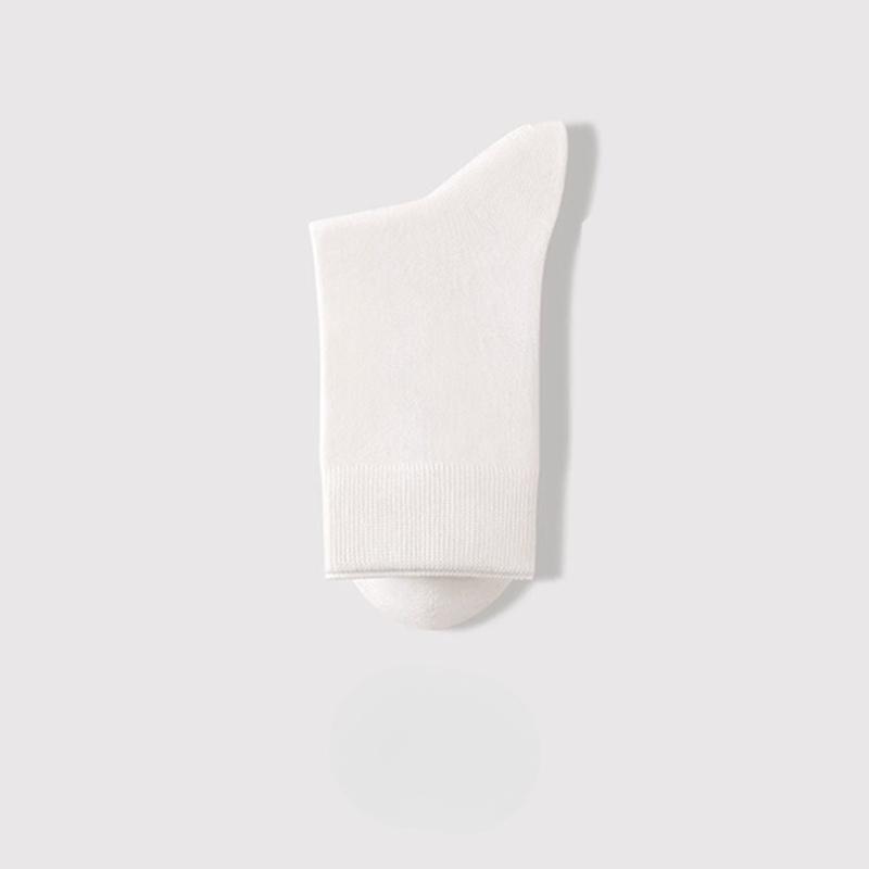 Solid-colored Cotton Socks for Autumn and Winter, Mid-calf Socks, Anti-odor and Sweat-absorbing Men's Socks, Long Calf Cotton Socks