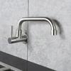 Stainless Steel Sink Water Tap Wall Mounted Single Cold Water Faucet  Washbasin