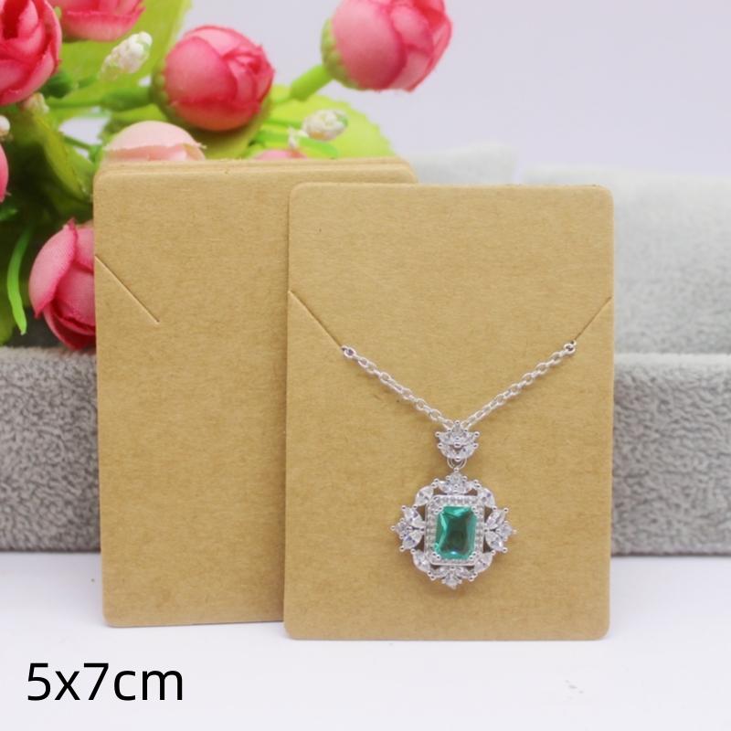 Lot de 50 cartes multi-formats en papier blanc/kraft, pour boucles d'oreilles, colliers et bijoux