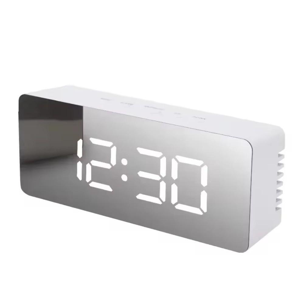 High Quality White Digital Clock Display Time USB LED Mirror Table Clock Desk Clock Home Decor Desktop Alarm Clock