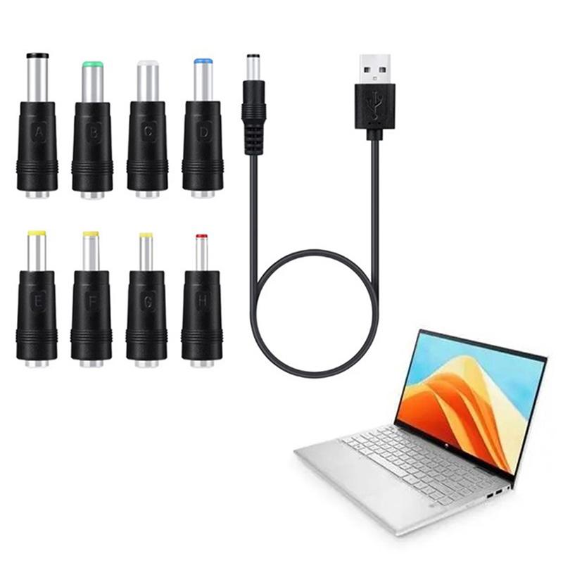 8 In1 Multi Types 5V Usb To Dc To 5.5*2.1Mm Usb Charging Cord Power Plug Converter Adapter For Laptop Etc
