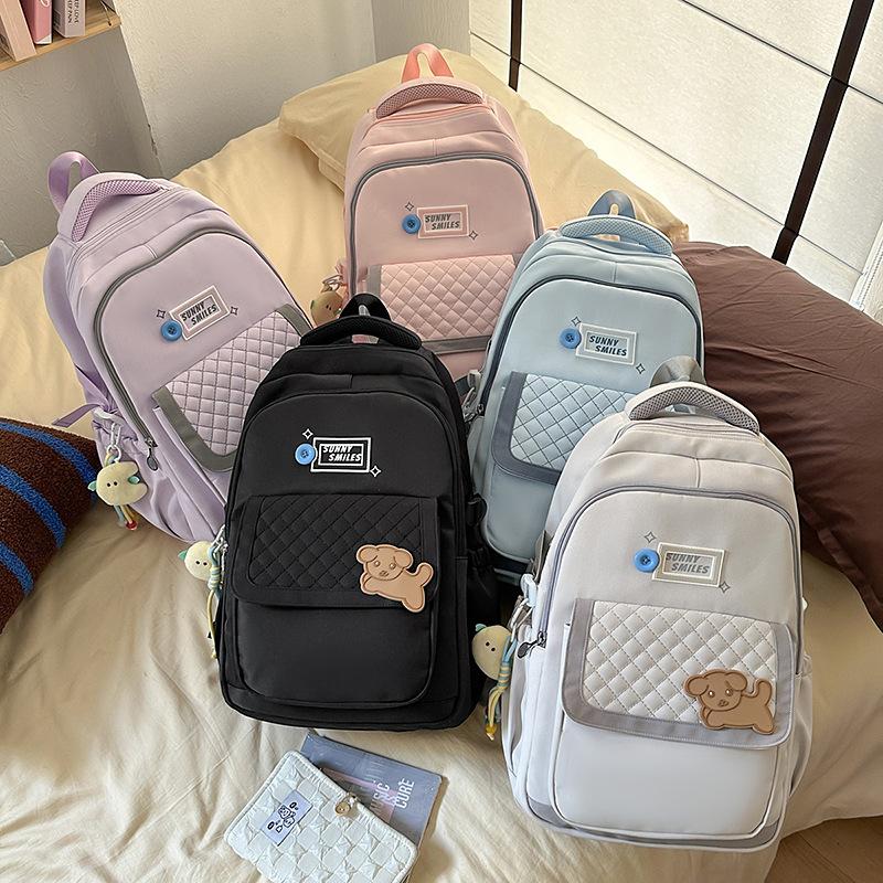 Schoolbag new casual large-capacity backpack, junior high school college student schoolbag ins high value, simple and lightweight backpack