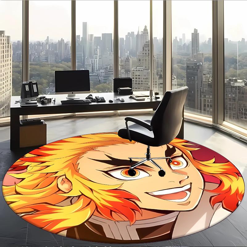 Kyojuro (5) Round Office Rug Decorative Floor Rug for Office Bedroom Living Room and Home Space