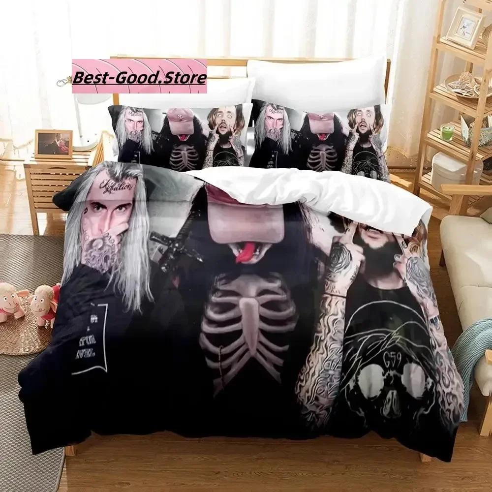 Ghostemane Beding Set Single Twin Ful Quen King-Sized Dimensionsd Dimensions Bed Linen Set Aldult Kid Bedrom Duvetcover Sets 3D Print Col Hip Hop