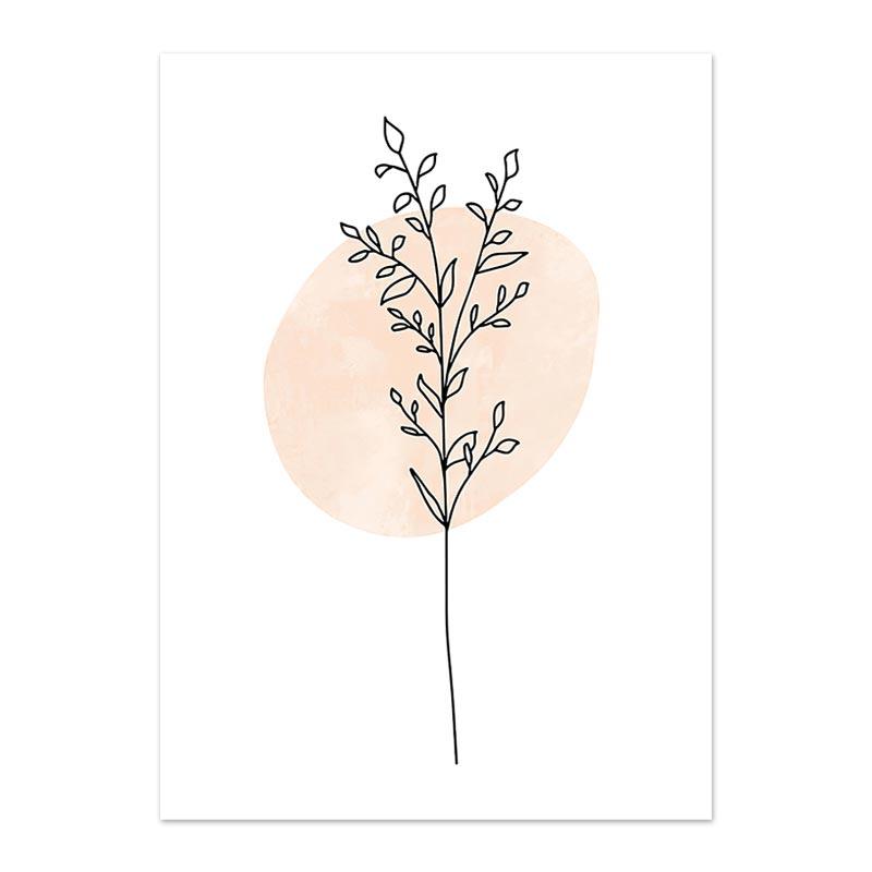 Boho Poster Botanical Floral Landscape Canvas Painting Abstract Lines Leaves Print Picture Living Room Decor Wall Art