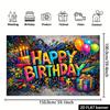 Fondo de Cumpleaños Feliz Graffiti 2D Banner de Fotografía con Salpicadura de Color Vibrante