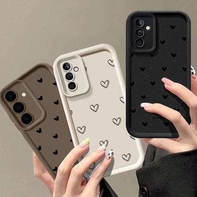 Cartoon Minimalism Love Heat Matte TPU Case For Samsung Galaxy S25 FE S24 S23 S22 S21 S26 Plus Note 20 Ultra 5G S25 Plus Shell