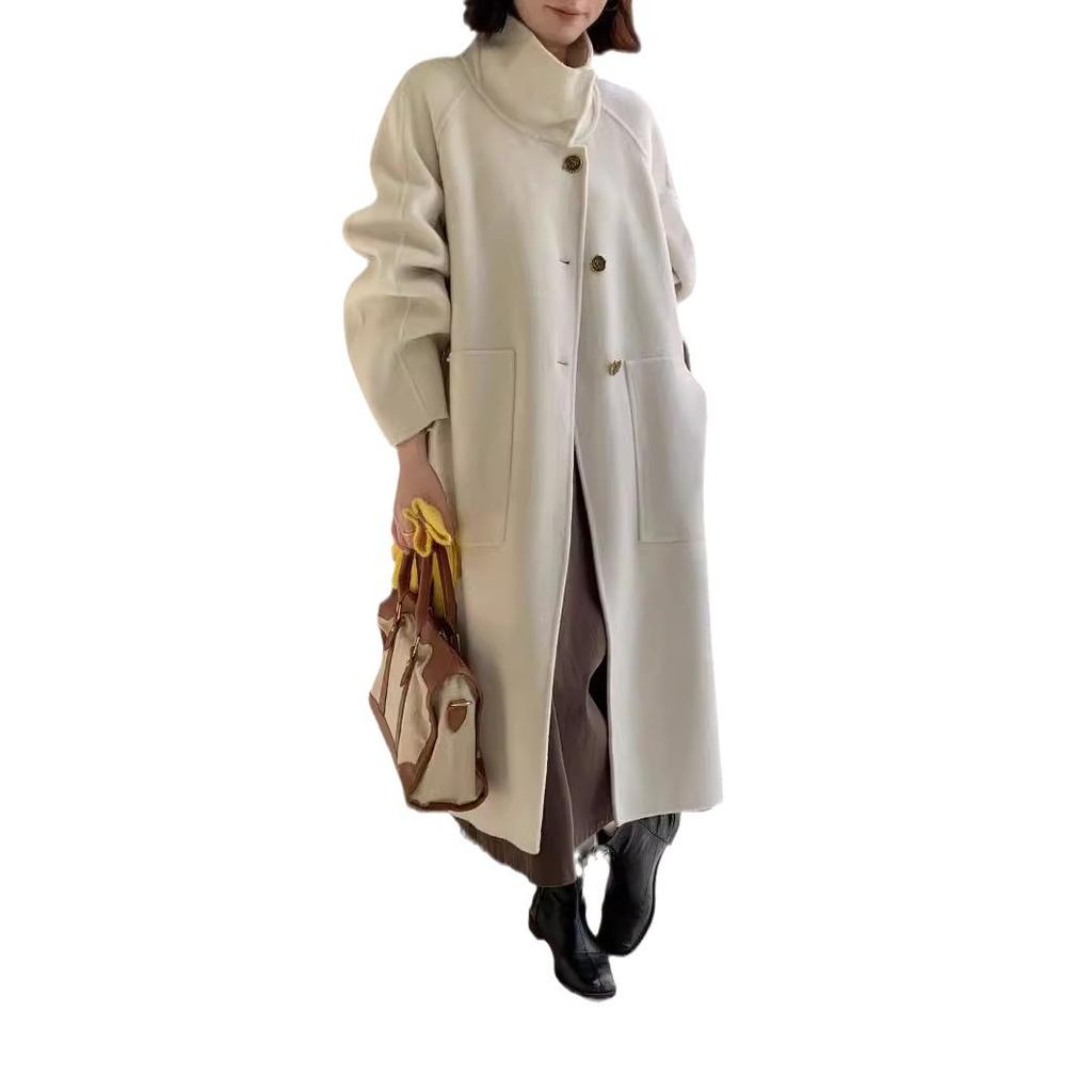 New style high-end cashmere coat women's daily commute eight o'clock woolen coat