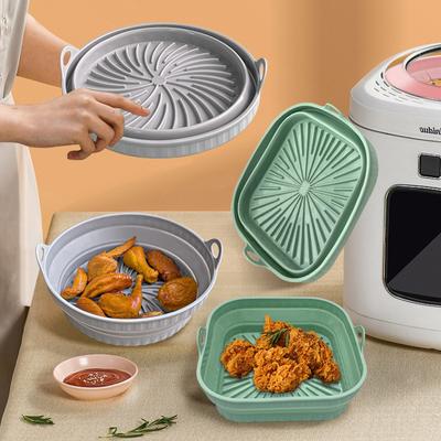 Opvouwbare Airfryer Siliconen Inzetstukken Herbruikbare Siliconen Airfryer Mand Voedselveilig Anti-aanbak Airfryer Bakvorm Keukenaccessoire
