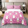 2pcs Easter Cartoon Rabbit Easter Egg Print Down Duvet Cover Set, Multi Size Bedroom Bedding Set Decoration, Machine Washable