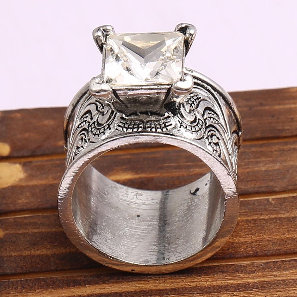 Винтажное Резное Кольцо-Сочленение с Узором Тотем, Женское, Бохо, Квадратный Цирконий, Свадебное Помолвочное Кольцо, Кольцо для Пальца на Коктейльную Вечеринку 6