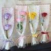 10pcs Bow Flower Packaging Bag Waterproof DIY Single Rose Sleeves Floral Material Packaging Transparent Bouquet Packaging Sleeve
