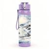 1PC Snow Mountain Lake Winter Landscape Print 750ml Color Plastic Sports Water Bottle Leakproof Flip Straw Lid Suitable for Sports Office Home Use