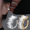 1Pc Irregular Square Zircon Ear Clip Earrings for Women Girl Geometry Ear Cuff Party Fashion Gold Silver Color Jewelry Gifts