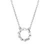 New Simple Branch 925 Sterling Silver Jewelry Olive Branch Leaf Personality Wreath Crystal Round Women Pendant Necklaces H413