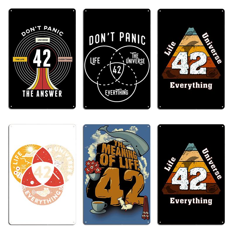42 Donandx27 T Panik Leben Universum Alles Anhalter Guide Galaxie Metallschild Personalisierte Plaketten Personalisierte