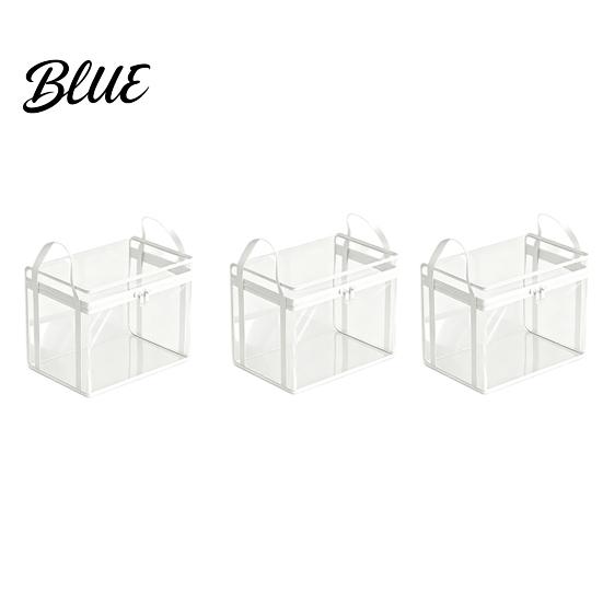 Kids Toy Storage Box Transparent Clothes Bag with Sturdy Handles Durable Plastic Visibility Bin Book Organizer Moisture-proof Toys Container