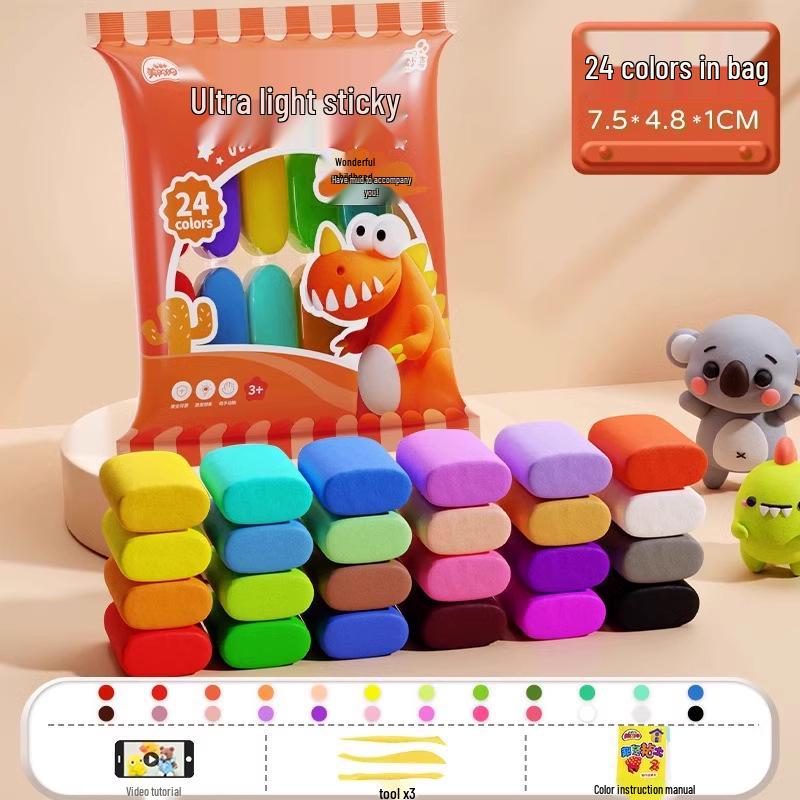 

Набор детской нетоксичной глины 24 цвета - Безопасный DIY пластилин для детского сада